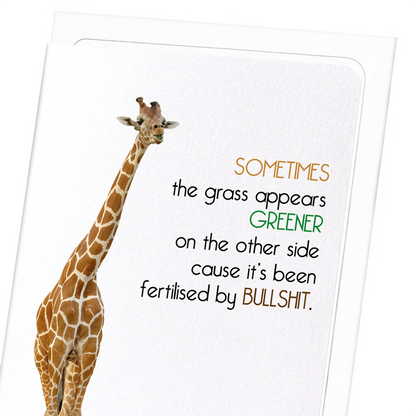 FERTILISED BY BULLSHIT: Funny Animal Greeting Card