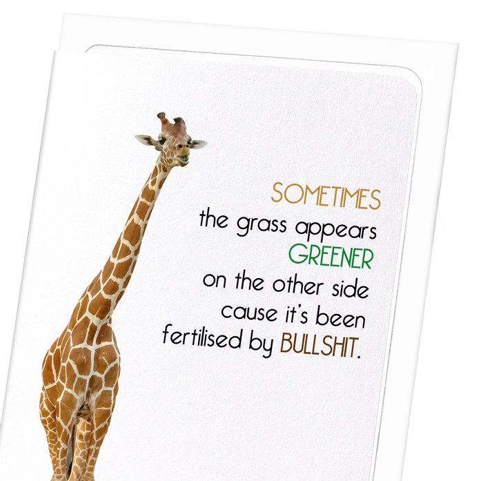 FERTILISED BY BULLSHIT: Funny Animal Greeting Card