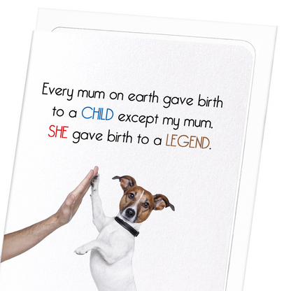 BIRTH OF A LEGEND: Funny Animal Greeting Card