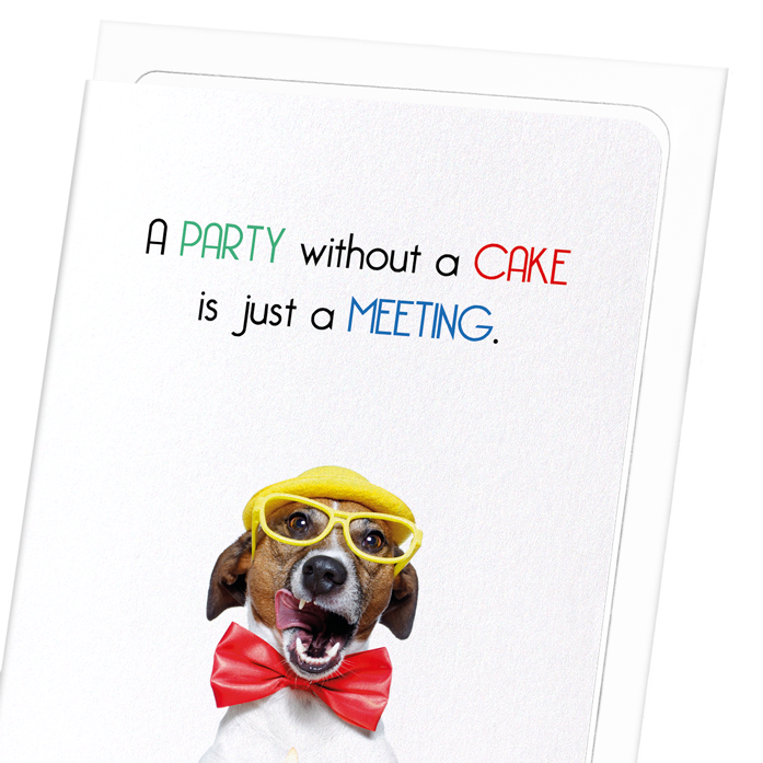 PARTY AND CAKE: Funny Animal Greeting Card
