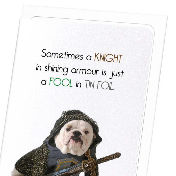FOOL IN TIN FOIL: Funny Animal Greeting Card