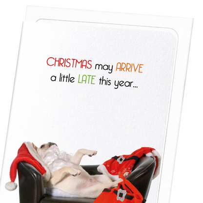 DRUNK SANTA: Funny Animal Greeting Card