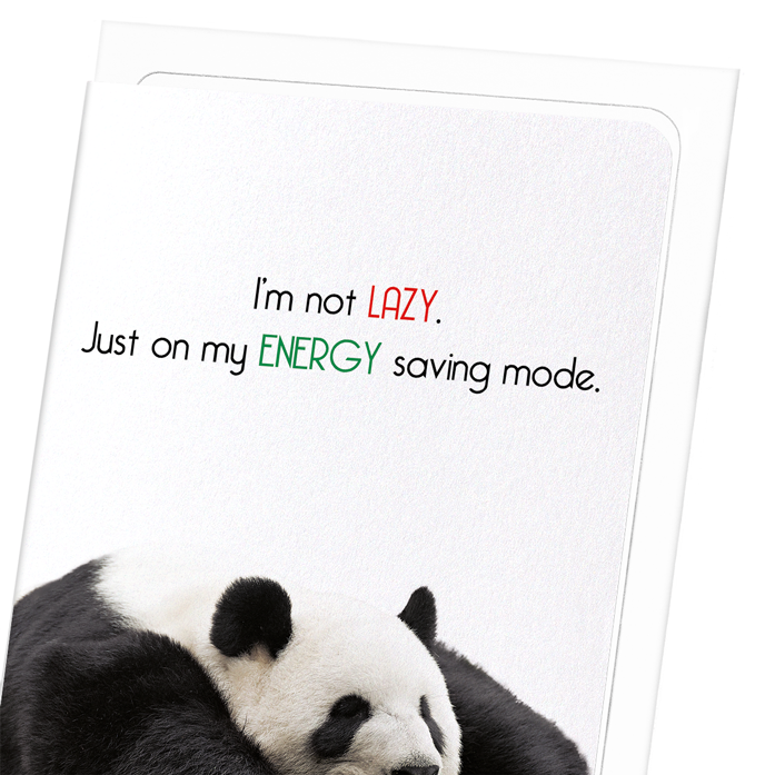 I'M NOT LAZY : Funny Animal Greeting Card