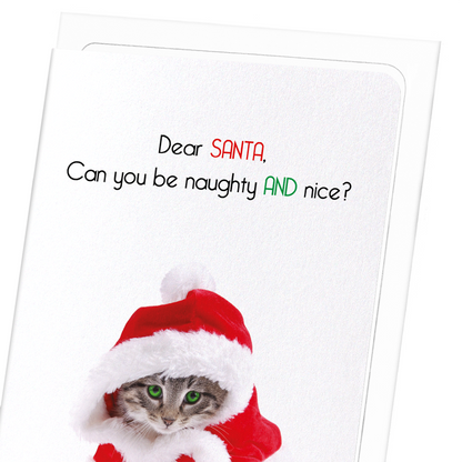 NAUGHTY AND NICE: Funny Animal Greeting Card