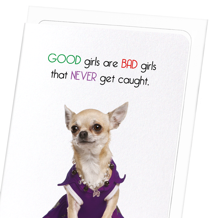 GOOD GIRLS NEVER GET CAUGHT: Funny Animal Greeting Card