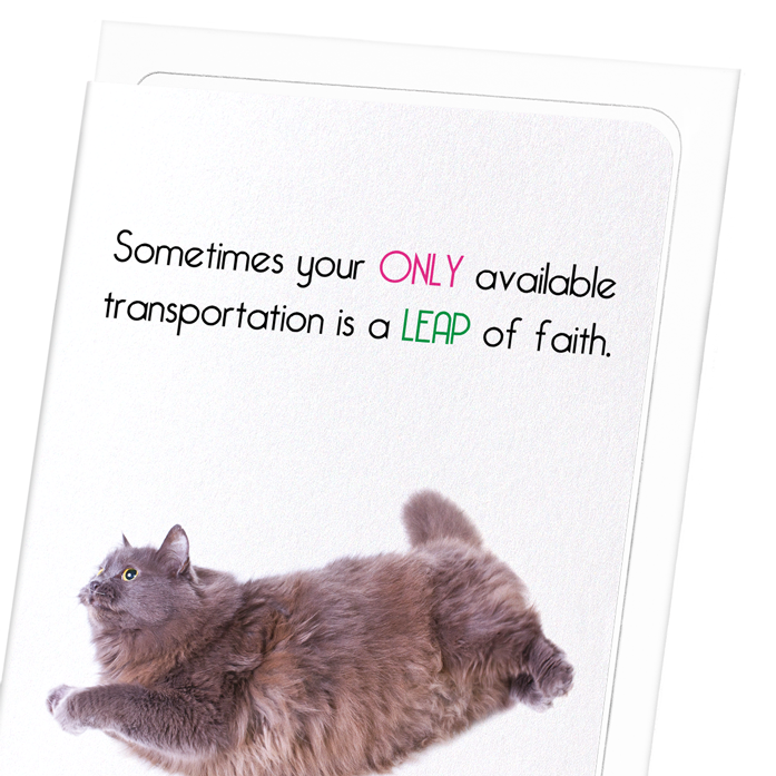 LEAP OF FAITH : Funny Animal Greeting Card
