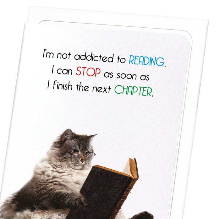NOT ADDICTED TO READING: Funny Animal Greeting Card