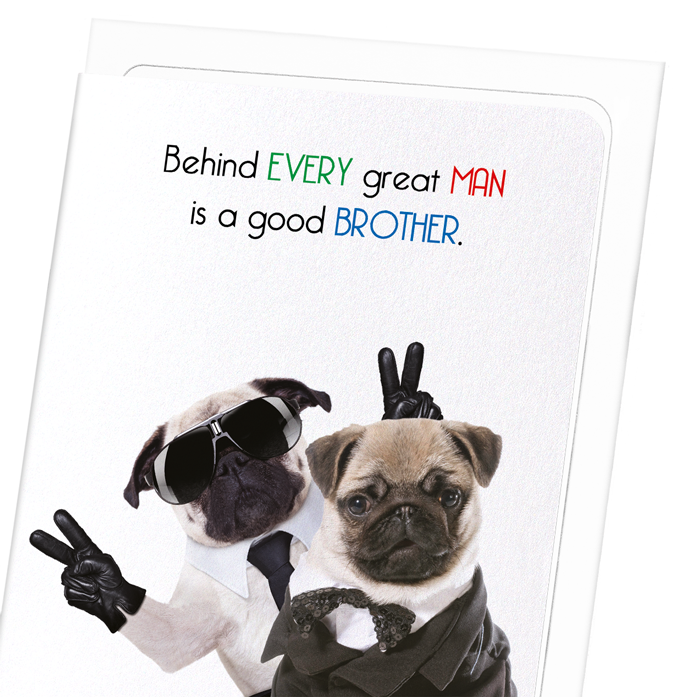 BROTHER MAKES A MAN GREAT: Funny Animal Greeting Card