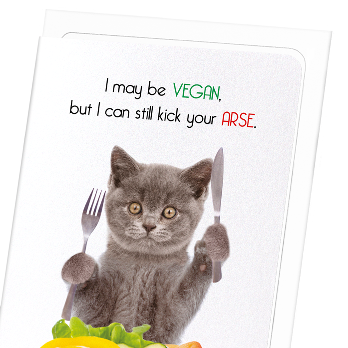 HEALTHY VEGANS: Funny Animal Greeting Card