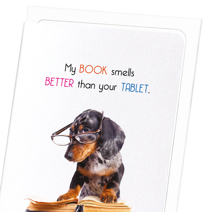 BOOKS SMELL BETTER: Funny Animal Greeting Card
