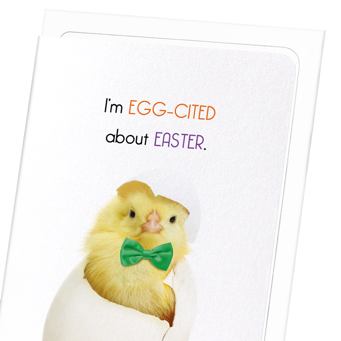 EGG-CITED ABOUT EASTER: Funny Animal Greeting Card