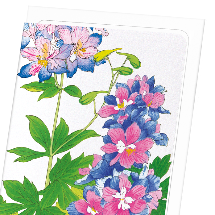DELPHINIUM FLOWERS: Botanical Greeting Card