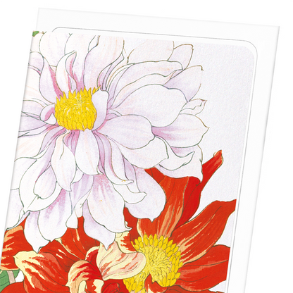 DAHLIA FLOWERS: Botanical Greeting Card