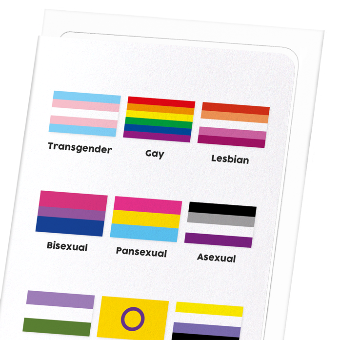 TABLE OF LGBT PRIDE FLAGS: Colourblock Greeting Card