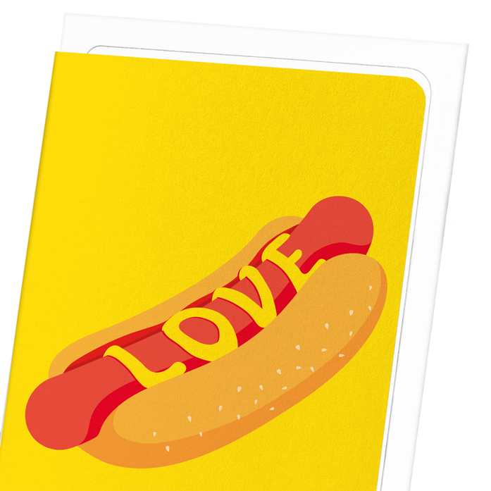 HOT DOG OF LOVE: Colourblock Greeting Card