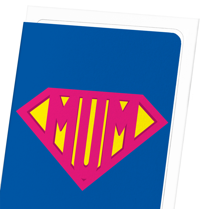 SUPER MUM: Colourblock Greeting Card