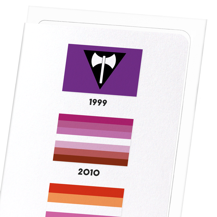 LESBIAN PRIDE FLAG: Colourblock Greeting Card