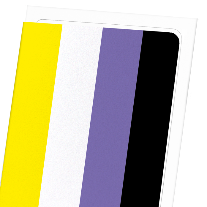 NON BINARY PRIDE FLAG: Colourblock Greeting Card