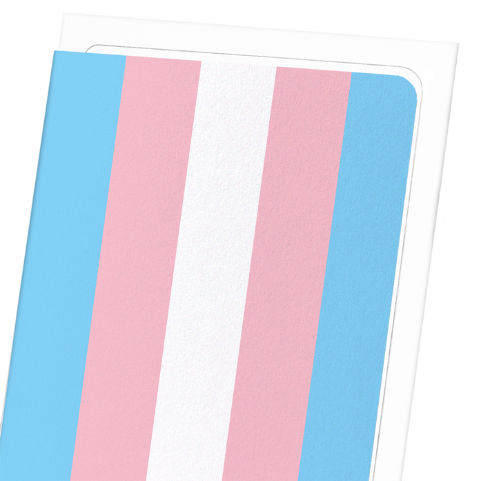 TRANSGENDER PRIDE FLAG: Colourblock Greeting Card