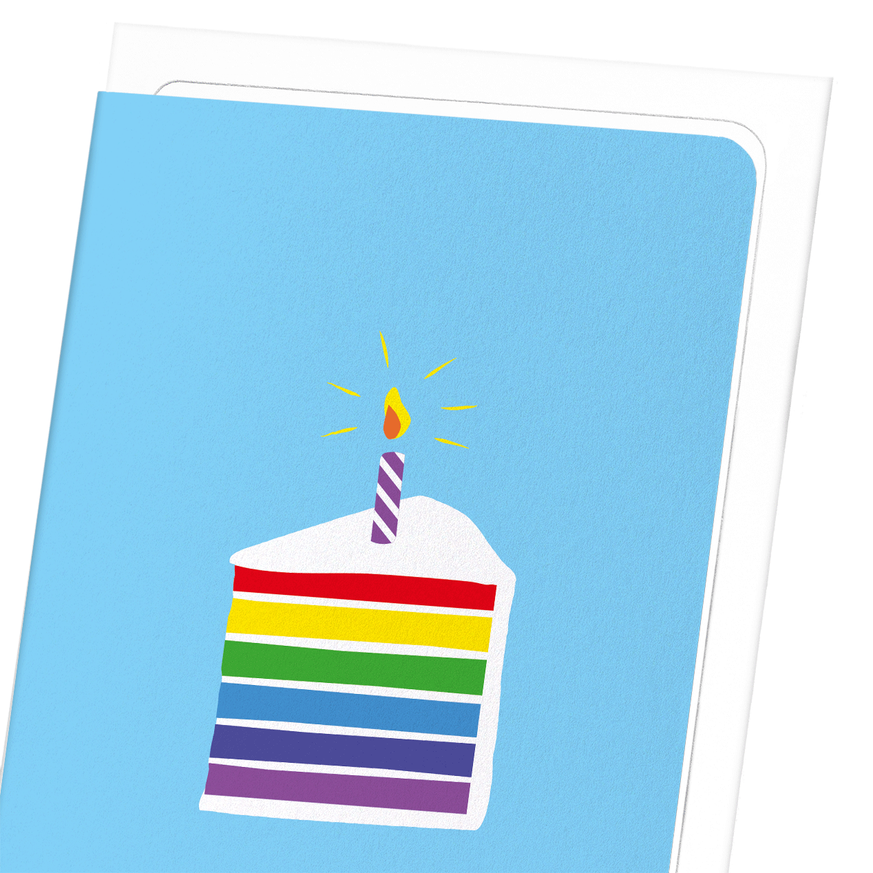 RAINBOW CAKE IN BLUE: Colourblock Greeting Card