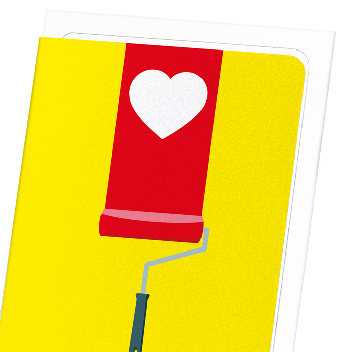 PAINT ROLLER HEART: Colourblock Greeting Card