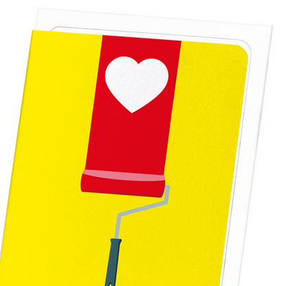 PAINT ROLLER HEART: Colourblock Greeting Card