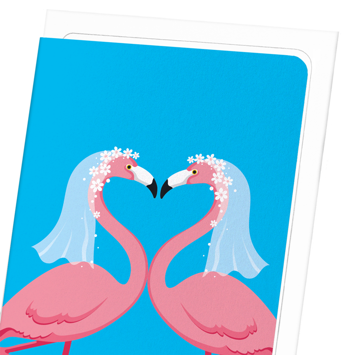 FLAMINGO BRIDES: Colourblock Greeting Card