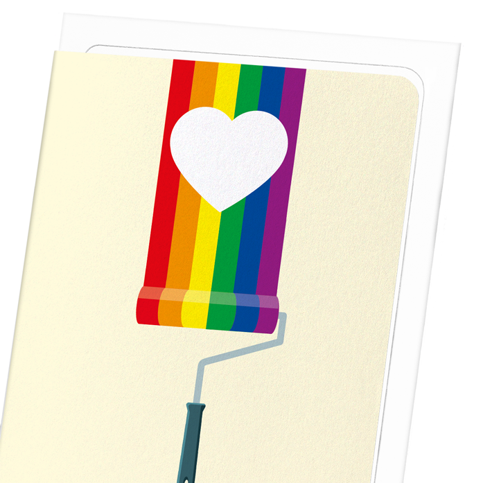 PAINT ROLLER RAINBOW: Colourblock Greeting Card