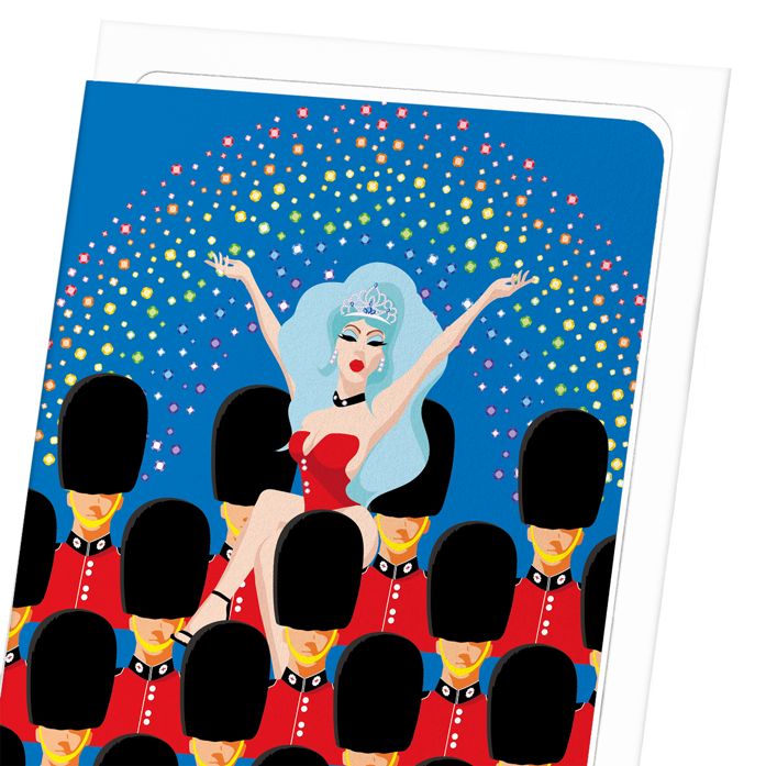 QUEEN AMONGST GUARDS: Colourblock Greeting Card