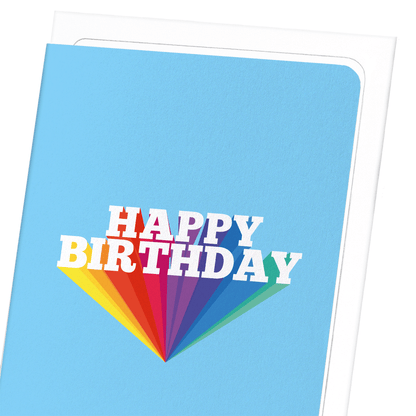 HAPPY BIRTHDAY IN BLUE: Colourblock Greeting Card