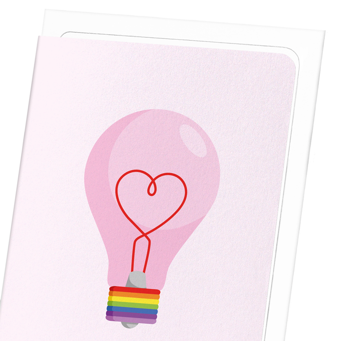 RAINBOW LIGHTBULB: Colourblock Greeting Card
