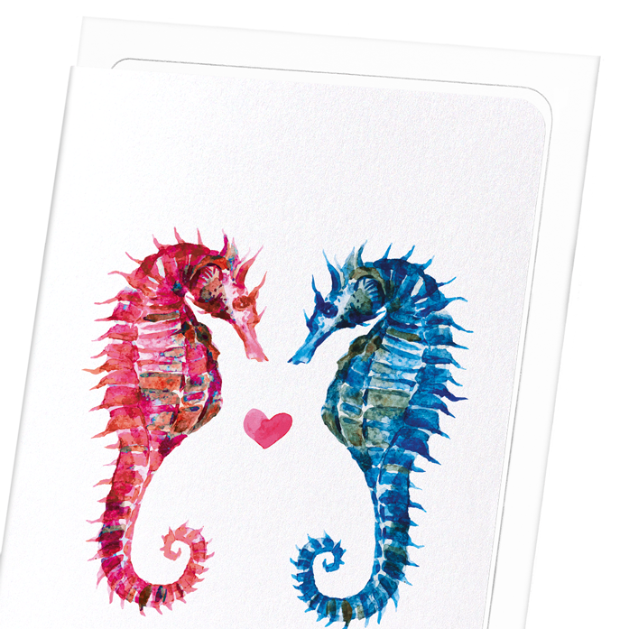 SEAHORSES: Watercolour Greeting Card