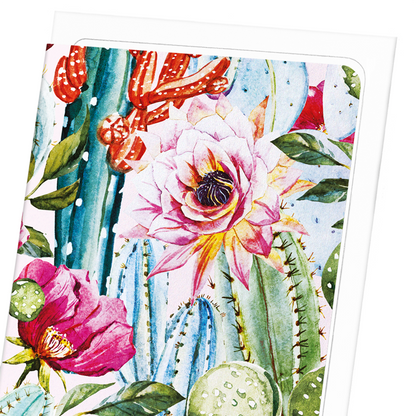 CACTI FLOWERS: Painting Greeting Card