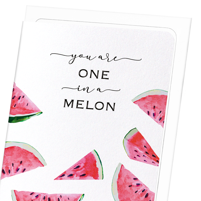 ONE IN A MELON: Watercolour Greeting Card