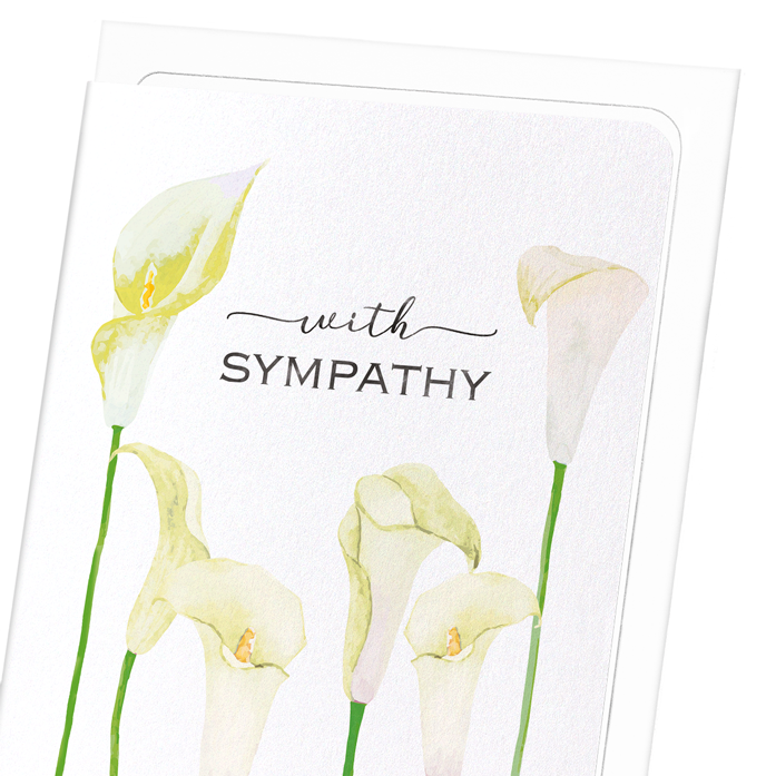 CALLA LILY OF SYMPATHY: Watercolour Greeting Card