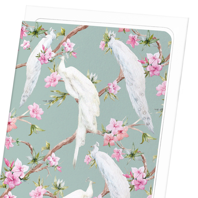WHITE PEACOCKS: Pattern Greeting Card