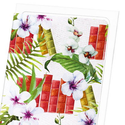 LIBRARY OF BOOKS: Pattern Greeting Card