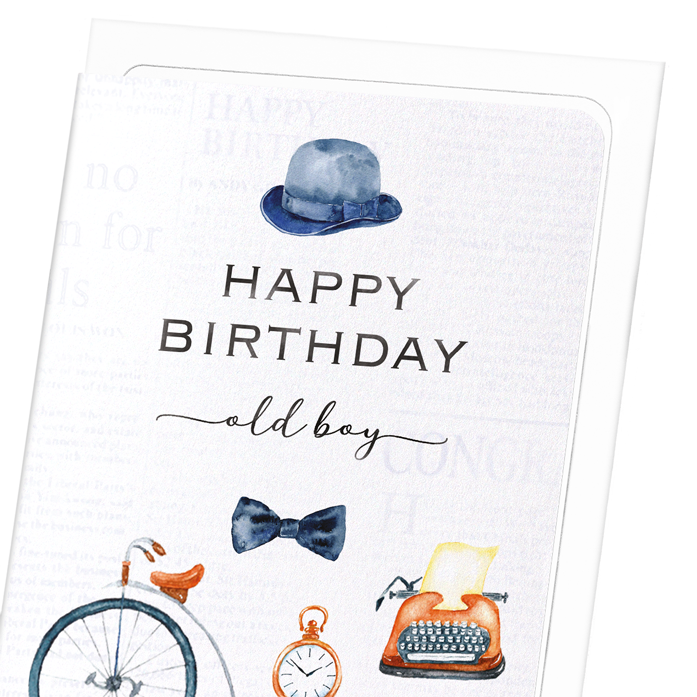BIRTHDAY OLD BOY: Watercolour Greeting Card