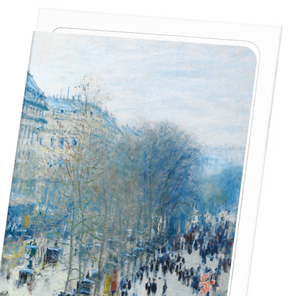 BOULEVARD DES CAPUCINES BY MONET: Painting Greeting Card