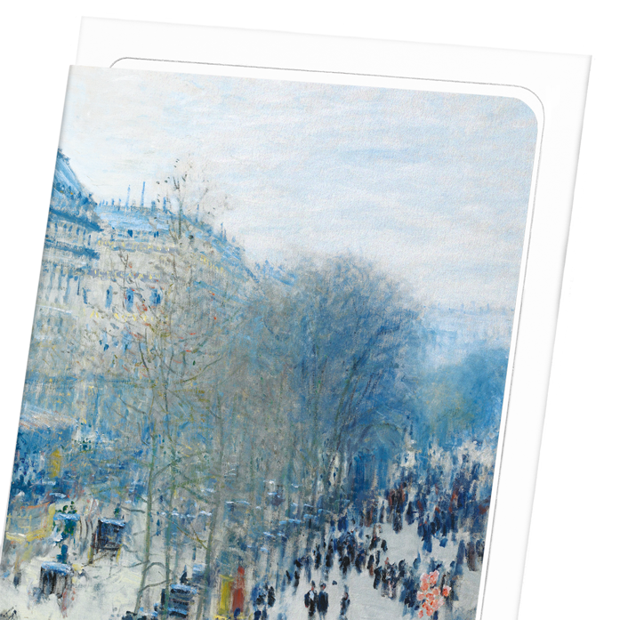 BOULEVARD DES CAPUCINES BY MONET: Painting Greeting Card