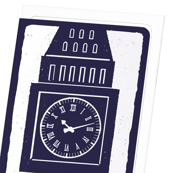 FACE OF THE GREAT CLOCK: Painting Greeting Card