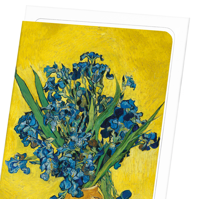 VASE WITH IRISES BY VAN GOGH: Painting Greeting Card