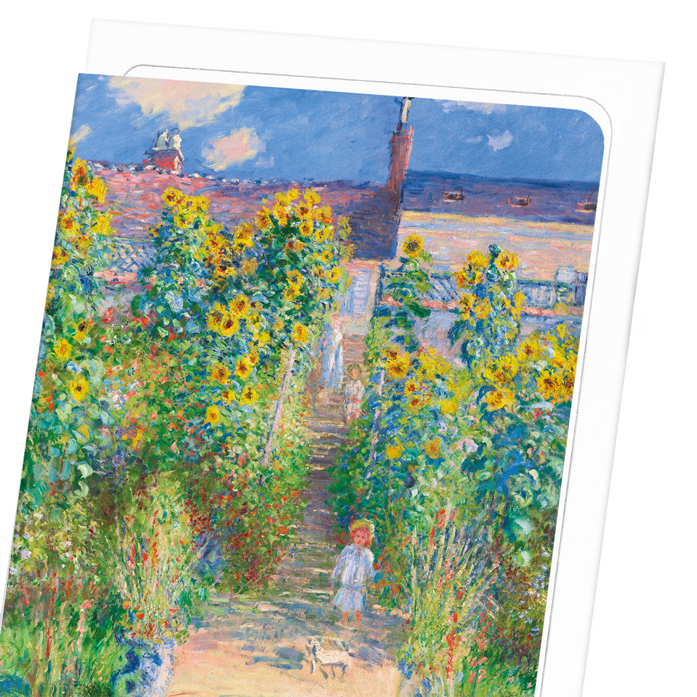 ARTIST'S GARDEN AT VÉTHEUIL (1881): Painting Greeting Card