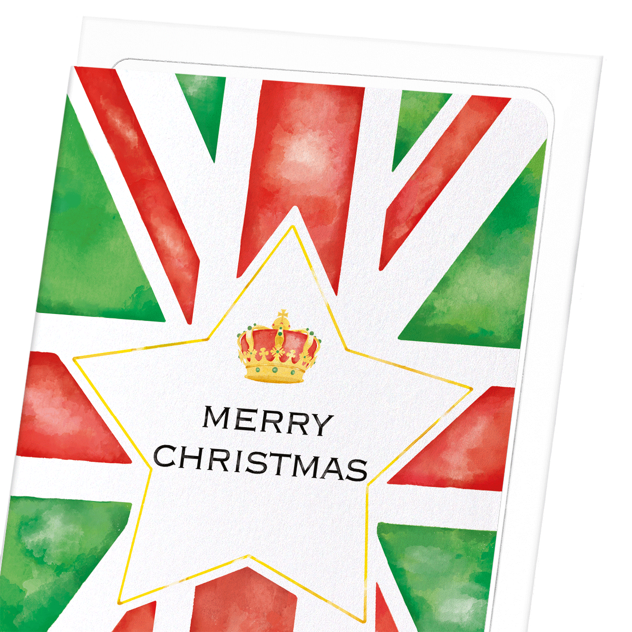 MERRY XMAS UNION JACK: Watercolour Greeting Card