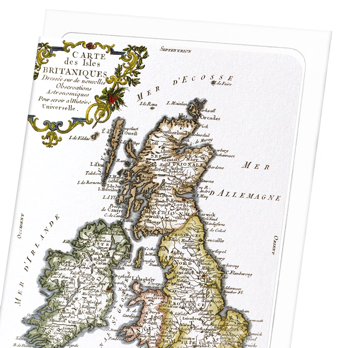 BRITISH ISLES (C.1760): Antique Map Greeting Card