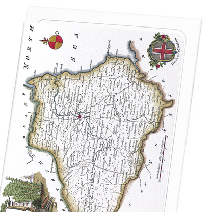 DURHAM (1786): Antique Map Greeting Card