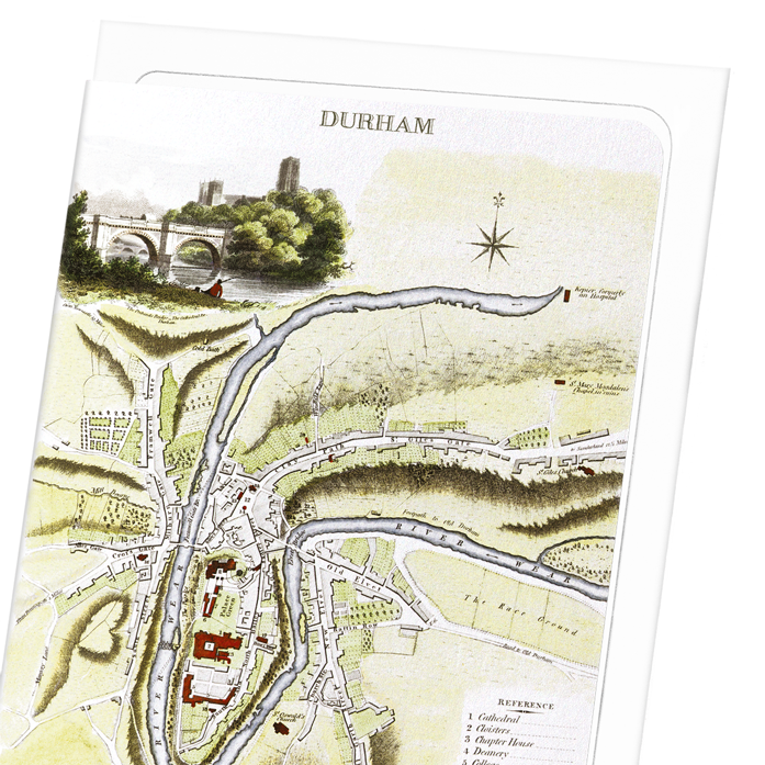 DURHAM (1806): Antique Map Greeting Card