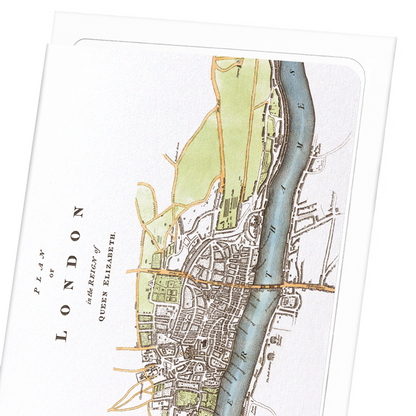 LONDON MAP (C.1580): Antique Map Greeting Card