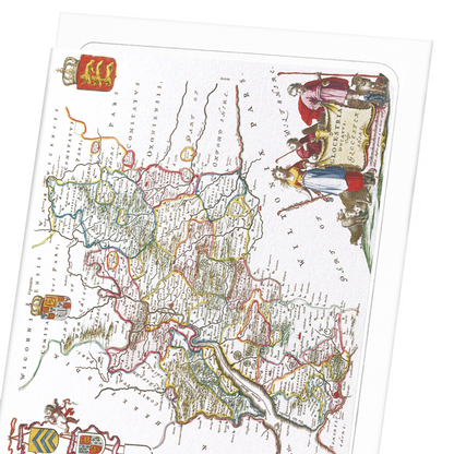 MAP OF GLOUCESTERSHIRE (1665): Antique Map Greeting Card