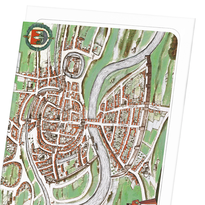 BRISTOL (1568): Antique Map Greeting Card